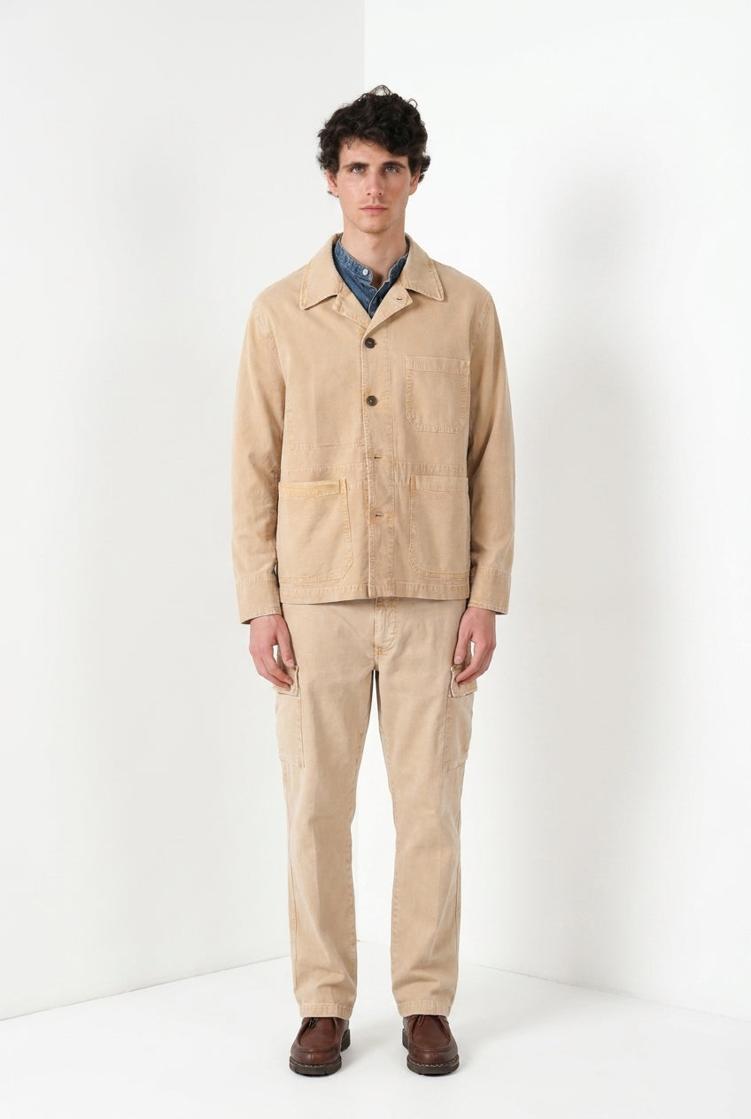 Detroit M74 overshirt uomo in panama fiammata