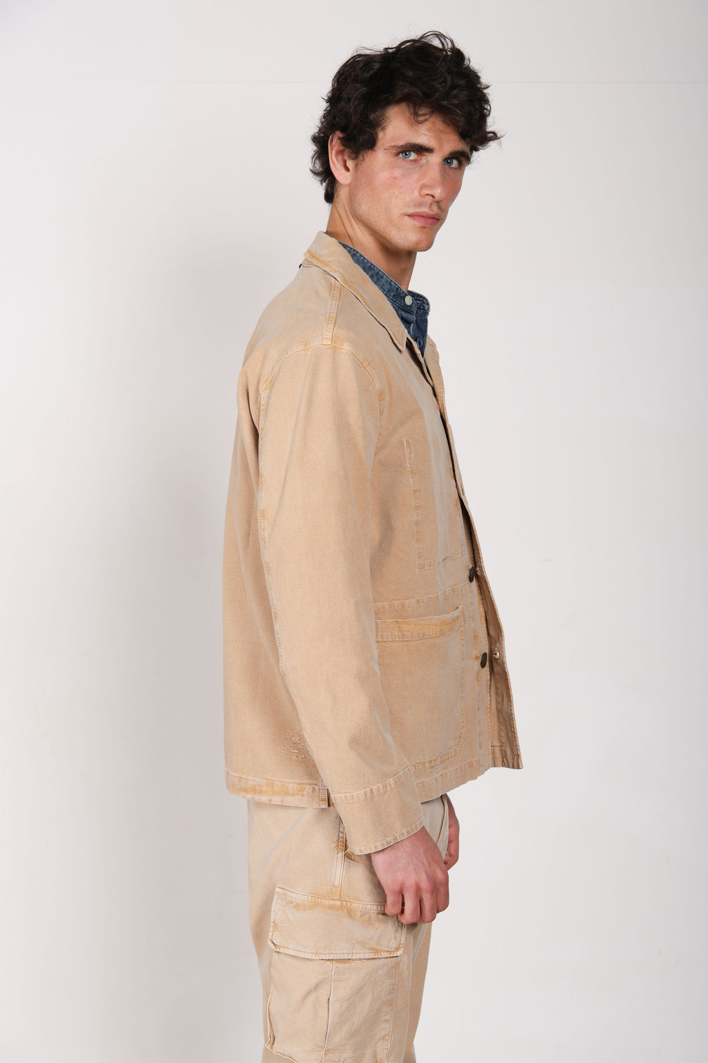 Detroit M74 men's overshirt in slub panama