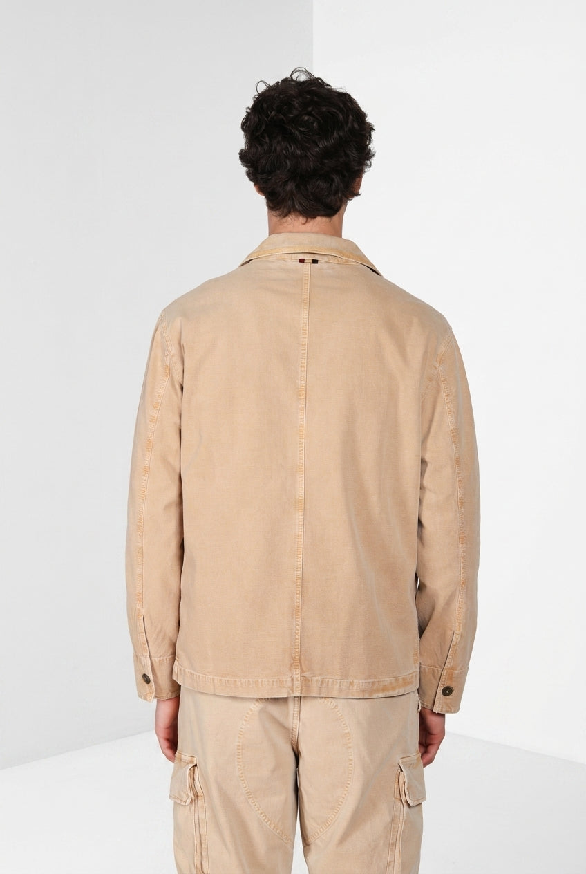 Detroit M74 overshirt uomo in panama fiammata