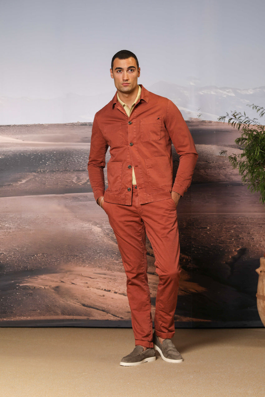 James Overshirt Herren aus Baumwoll-Chevron 