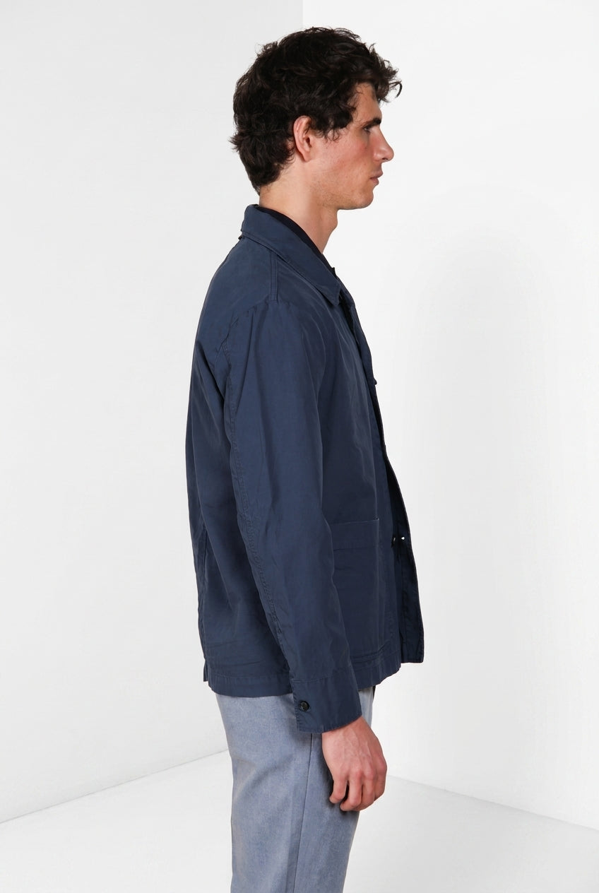 Work jacket overshirt uomo in canvas oxford ①