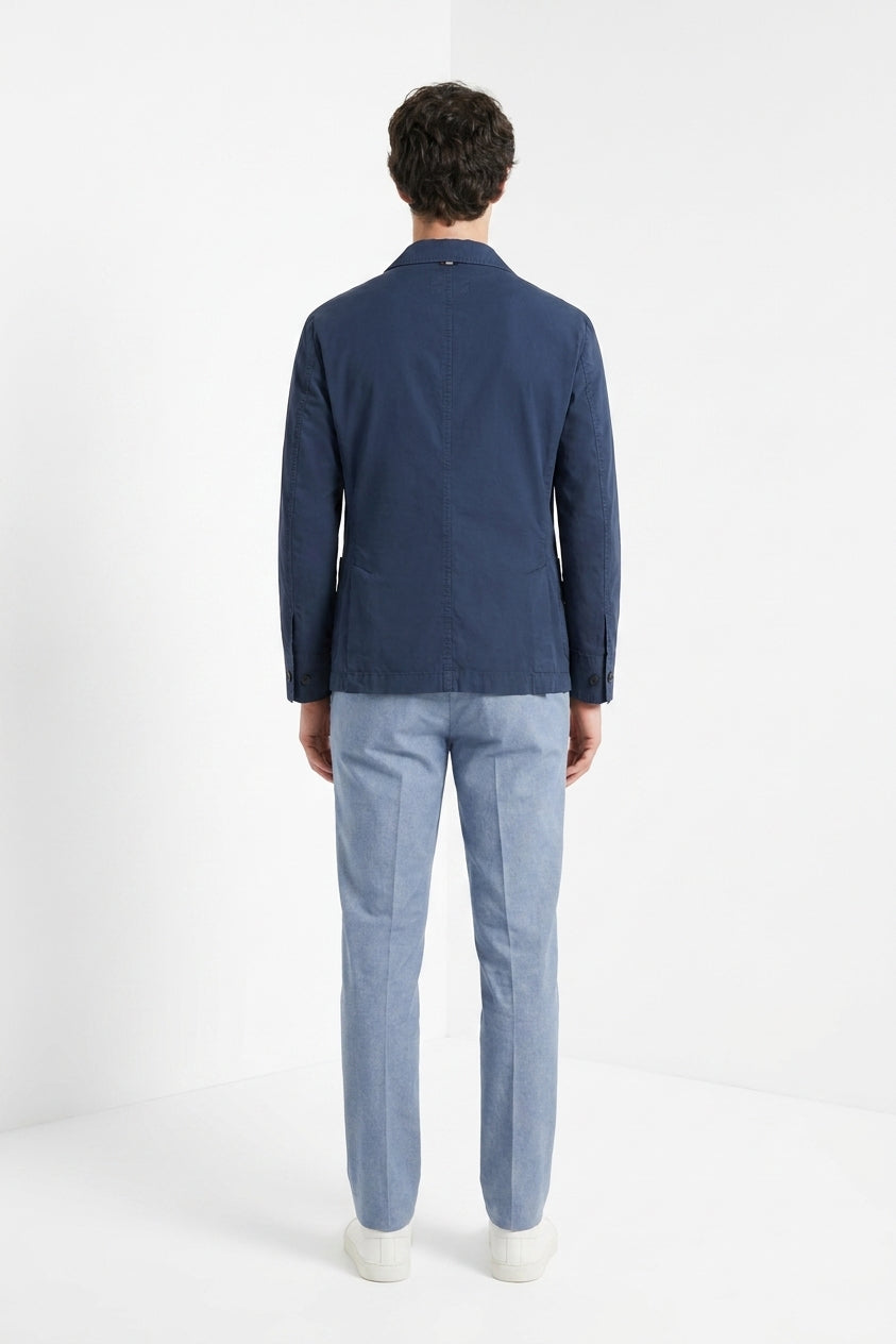 Work jacket overshirt uomo in canvas oxford ①