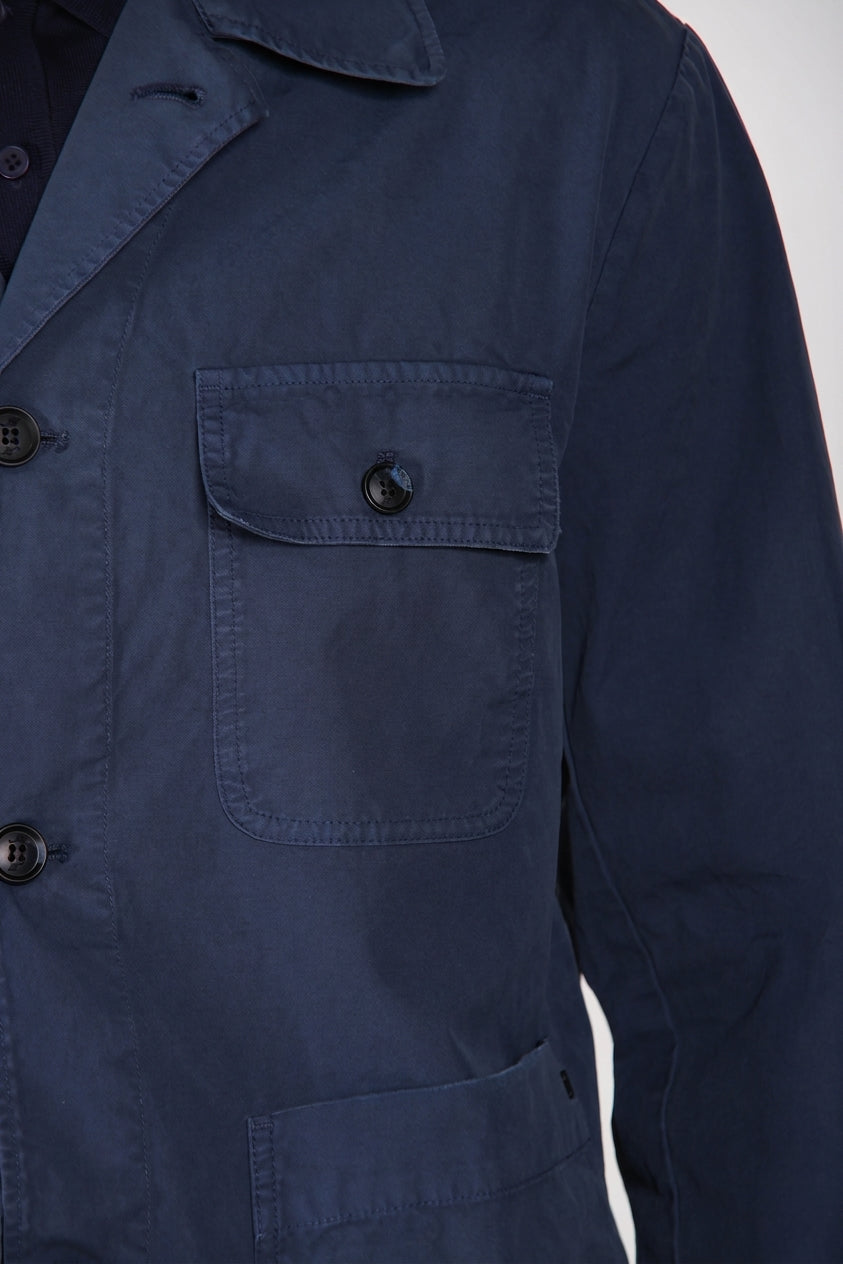 Work jacket overshirt uomo in canvas oxford ①