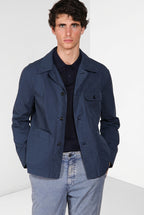 Work jacket overshirt uomo in canvas oxford ①