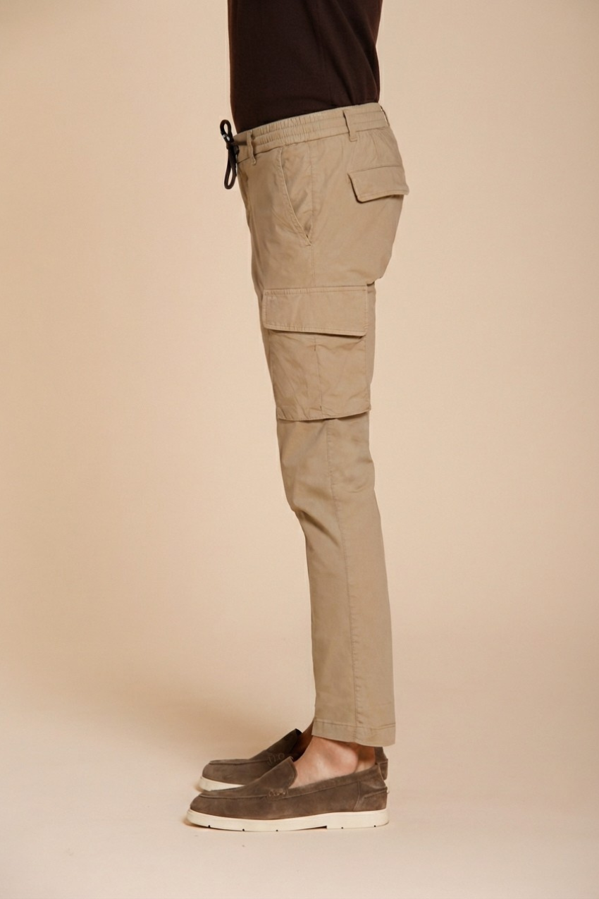 Chile Jogger pantalone cargo uomo in tela paracadute lyocell e cotone extra slim fit