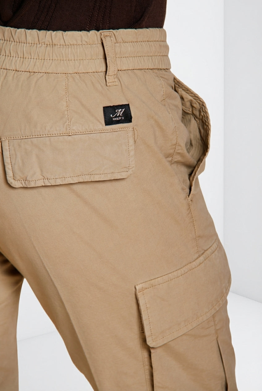 Dettaglio vita e tasche cargo pantalone cargo uomo Chile Jogger Mason's kaki in cotone SS26