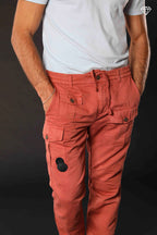George Elax Herren-Cargohose aus Baumwolle-Hanf-Mischung logo edition Carrot Fit ①