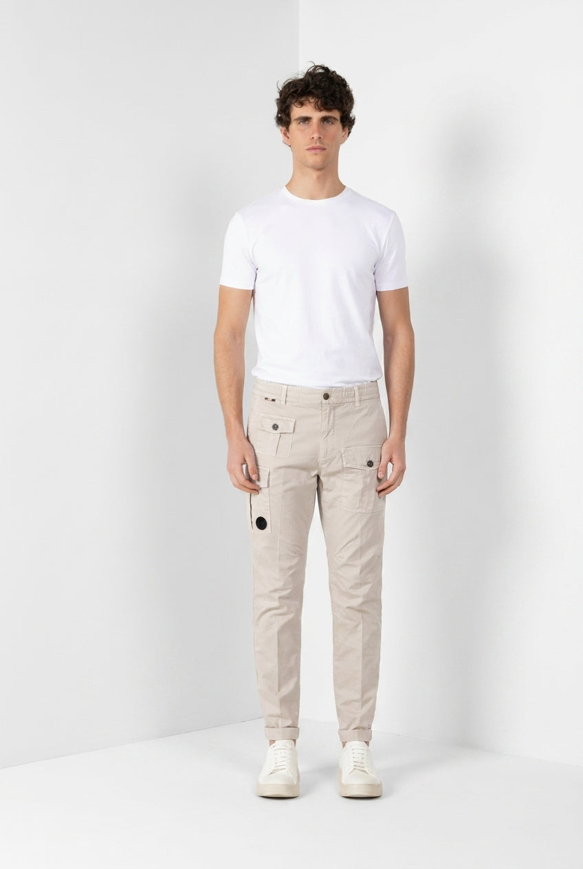 George Coolpocket men's cargo jogger pants in stretch gabardine Logo Edition carrot fit ①