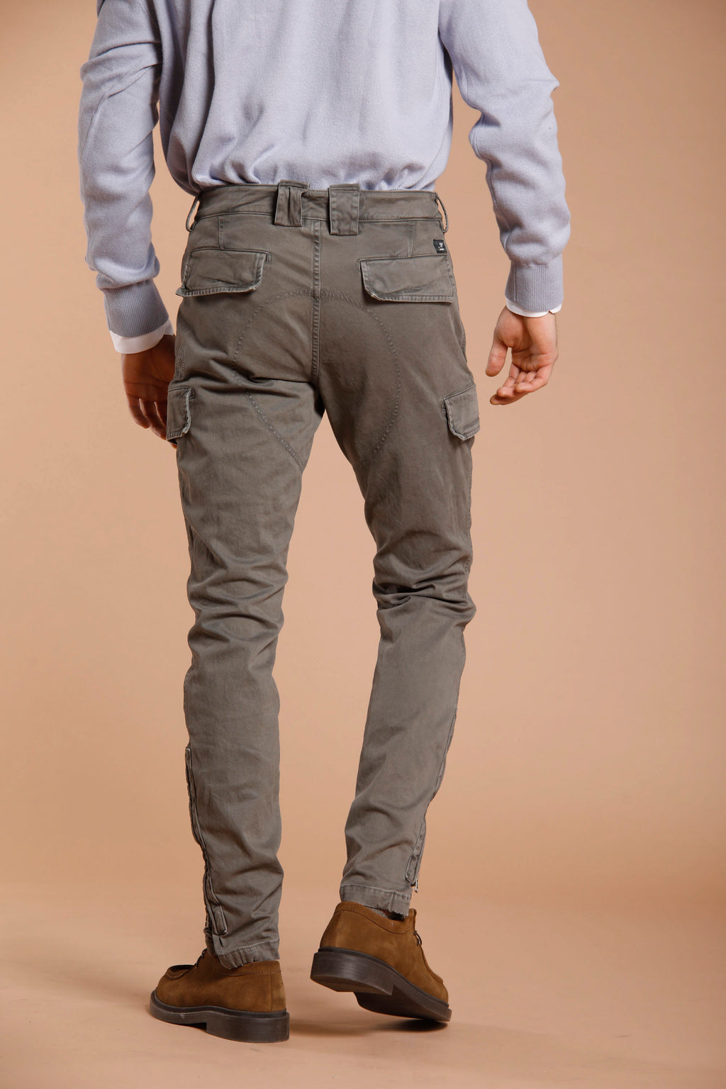Foto 4 Bolivia pantalone cargo uomo in gabardina regular fit