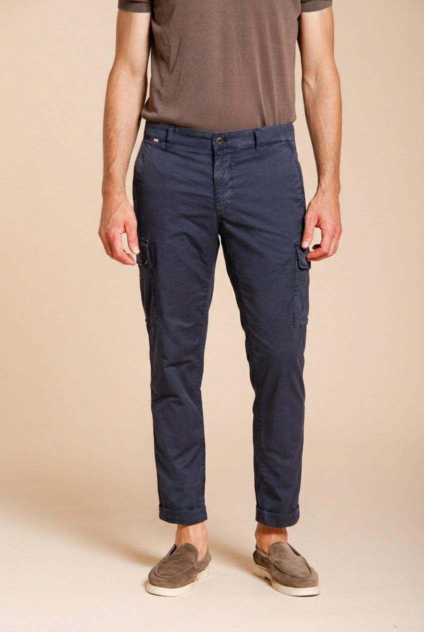 Chile pantalone cargo uomo in gabardina stretch regular fit