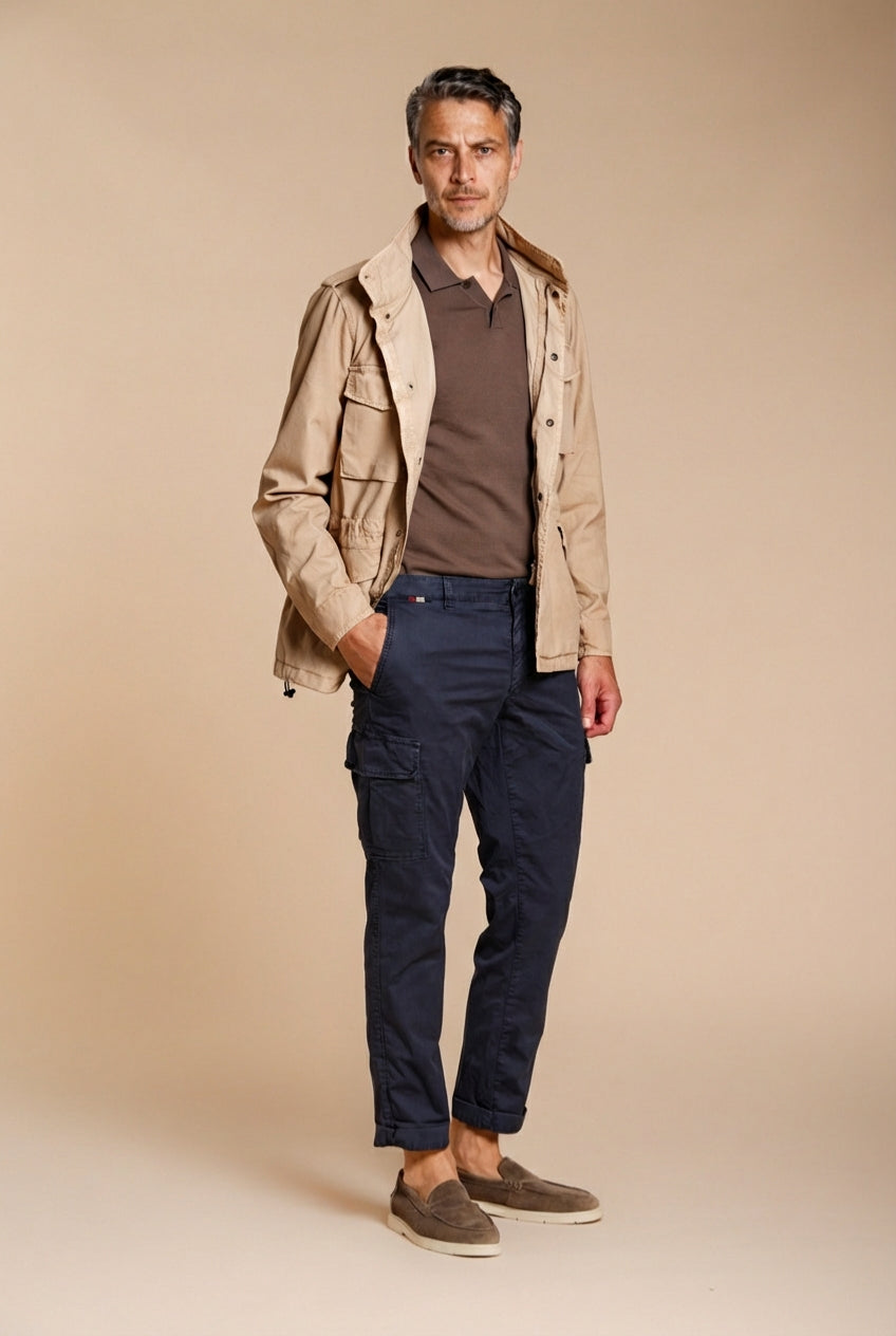 Chile pantalone cargo uomo in gabardina stretch regular fit