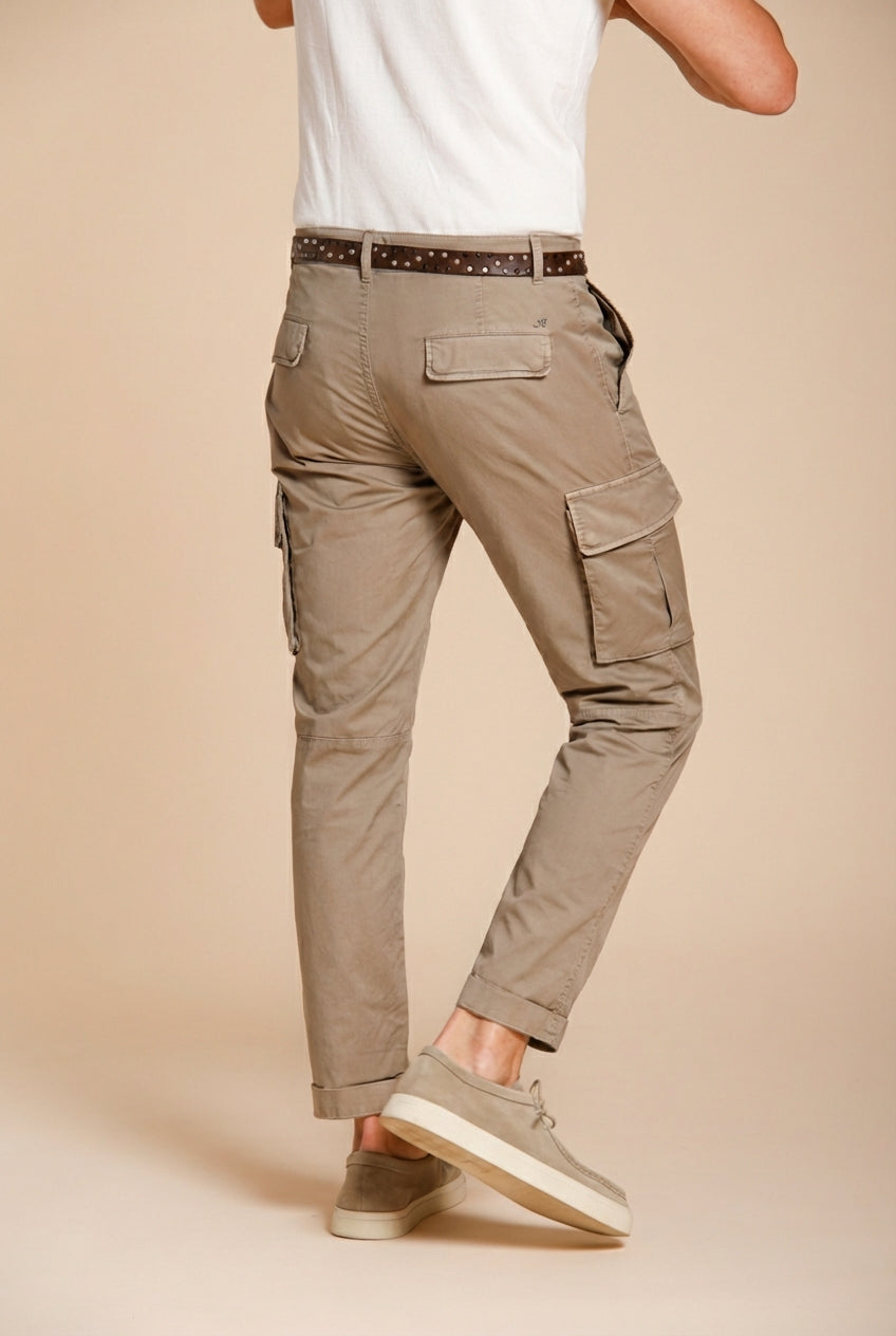 Chile pantalone cargo uomo in gabardina stretch regular fit