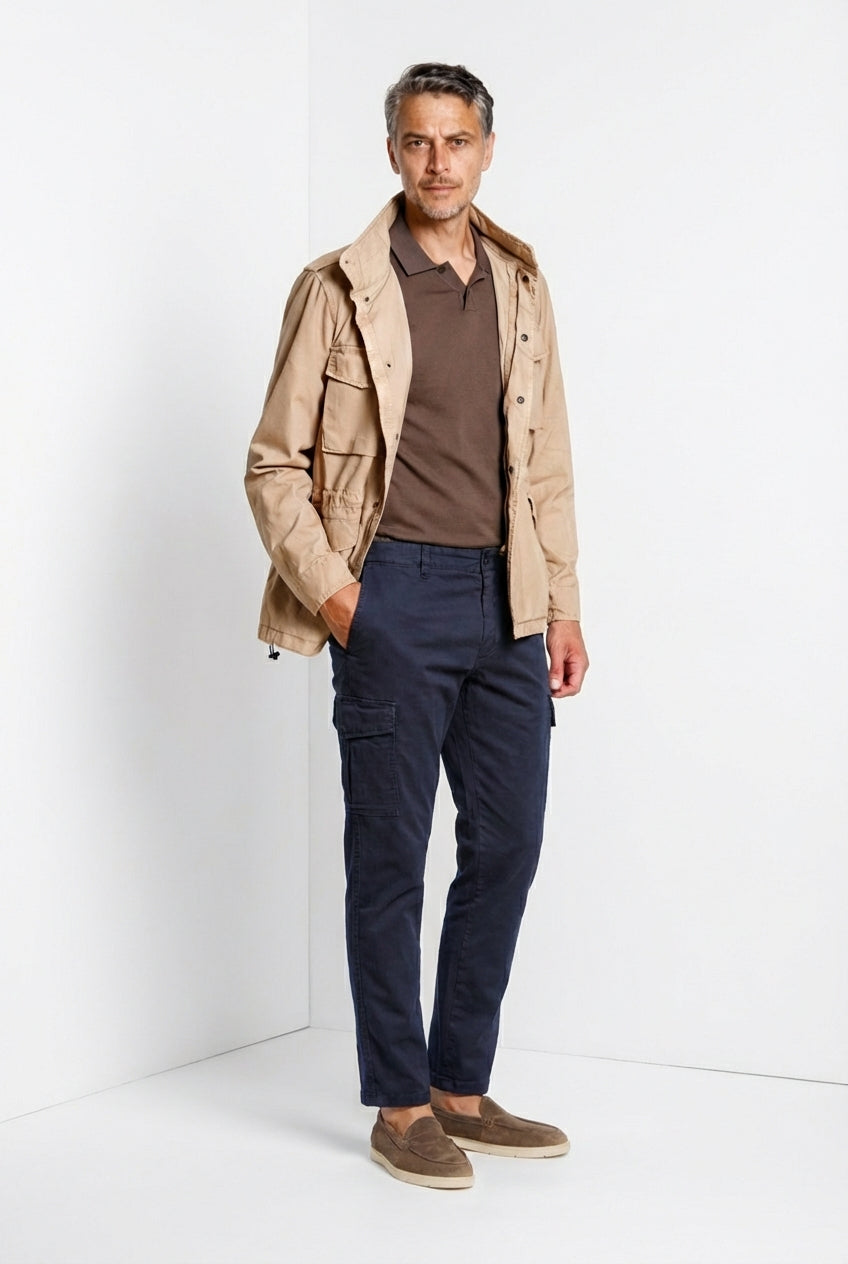 Chile men's cargo pants in stretch gabardine regular fit