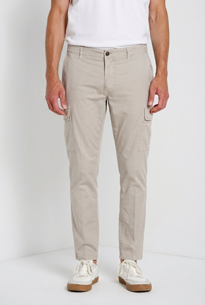 Chile pantalone cargo uomo in gabardina stretch regular fit