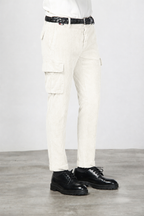 Chile pantalón cargo de hombre en terciopelo de pana ancha regular fit