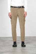 Chile pantalón cargo de hombre en terciopelo de pana ancha regular fit