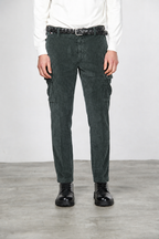 Chile pantalón cargo de hombre en terciopelo de pana ancha regular fit
