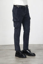 Chile pantalone cargo uomo in velluto a costa larga regular fit