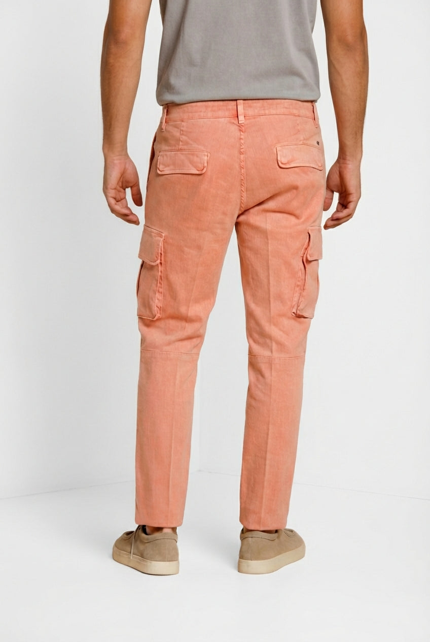 Chile delamere pantalon cargo homme en twill lin et coton regular fit