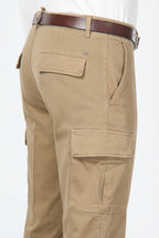Chile pantalone cargo uomo in cotone stretch trama diagonale regular fit