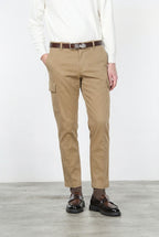 Chile pantalone cargo uomo in cotone stretch trama diagonale regular fit
