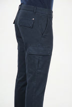 Chile pantalone cargo uomo in cotone stretch trama diagonale regular fit