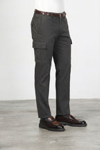 Chile pantalone cargo uomo in cotone stretch trama diagonale regular fit