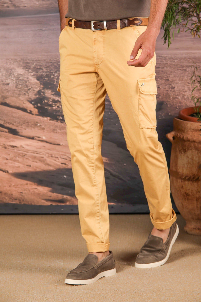 Chile Herren Cargo Hose aus leichtem Pima-Baumwoll-Twill Special Washing Extra-Slim Fit