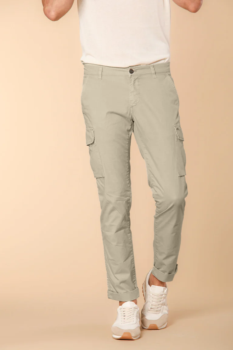 hile Herren Cargo Hose aus leichtem Pima-Baumwoll-Twill Special Washing Extra-Slim Fit