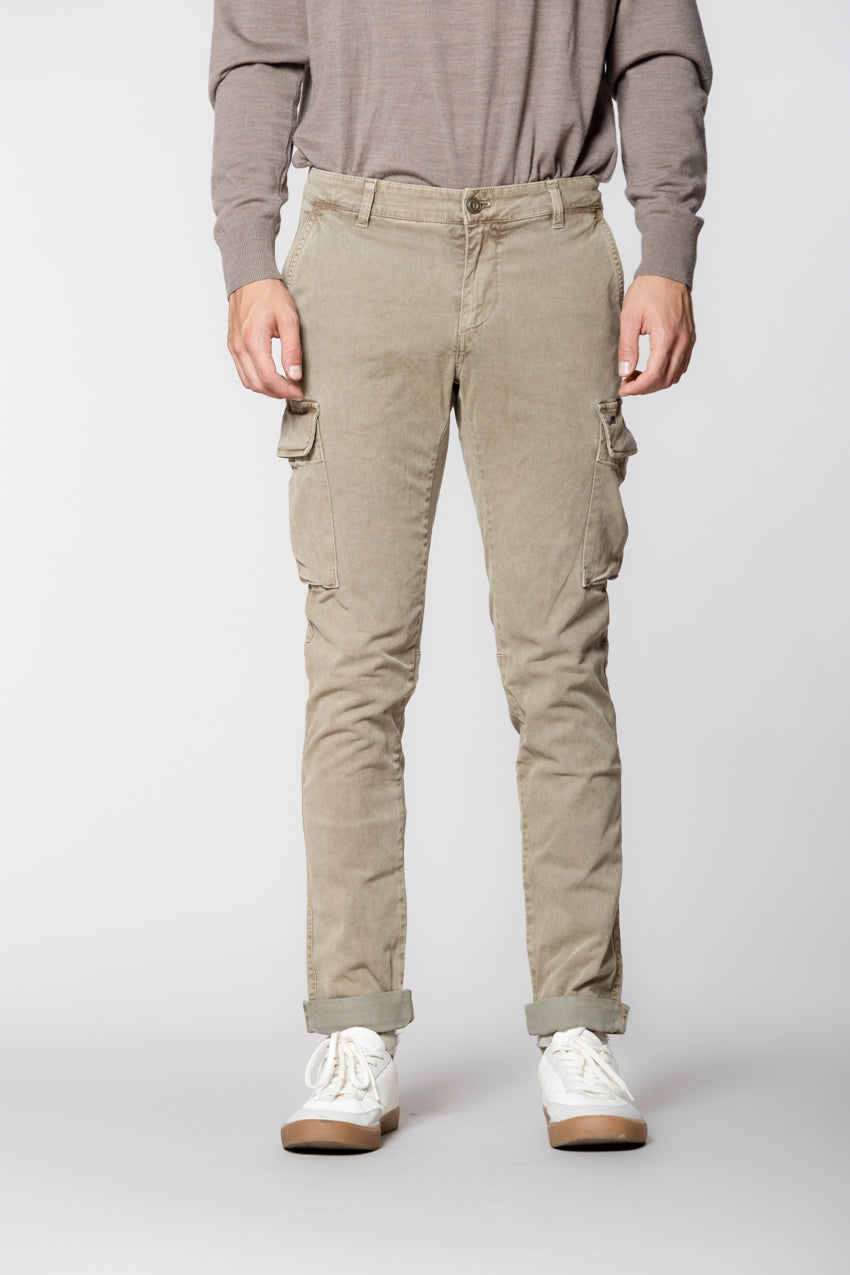 Chile Herren-Cargohose aus Gabardine mit Spezialwäsche extra slim fit