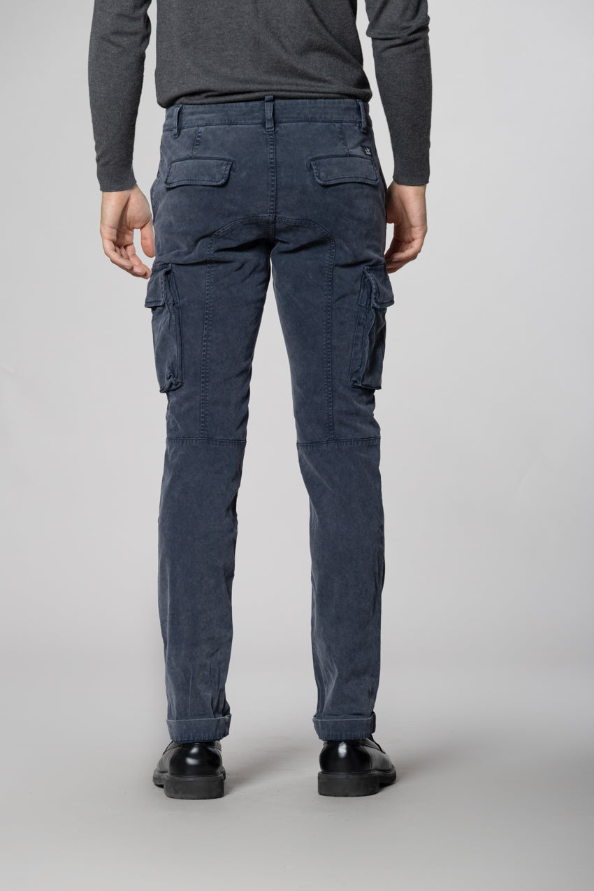 Chile pantalone cargo uomo in gabardina con special washing extra slim fit
