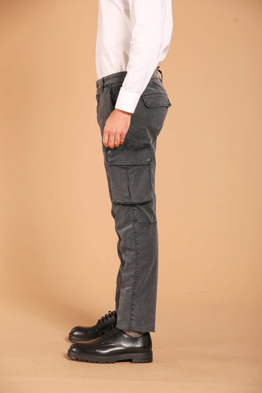 Chile men's cargo trousers in gabardine with special washing extra slim fit