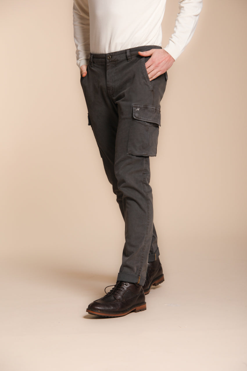 Foto 3 Chile pantalone cargo uomo in gabardina con special washing extra slim fit