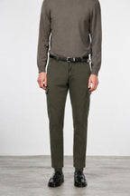 Chile pantalone cargo uomo in gabardina stretch extra slim fit ①