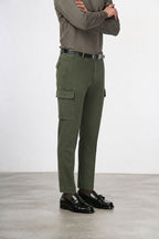 Chile pantalone cargo uomo in gabardina stretch extra slim fit ①