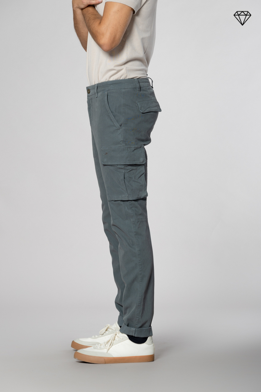 Chile pantalone cargo uomo in gabardina extra slim fit ①