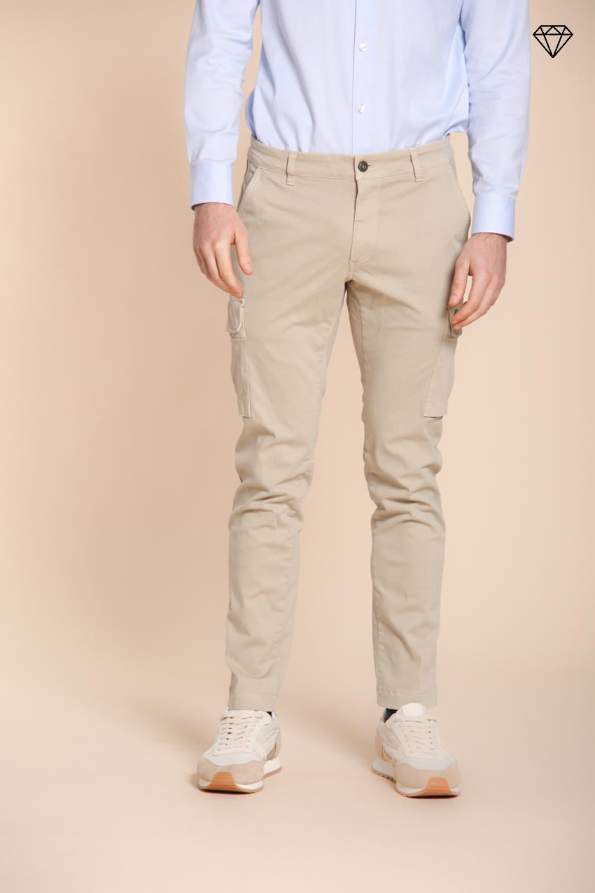 Foto 1 Chile pantalone cargo uomo in gabardina extra slim fit ①
