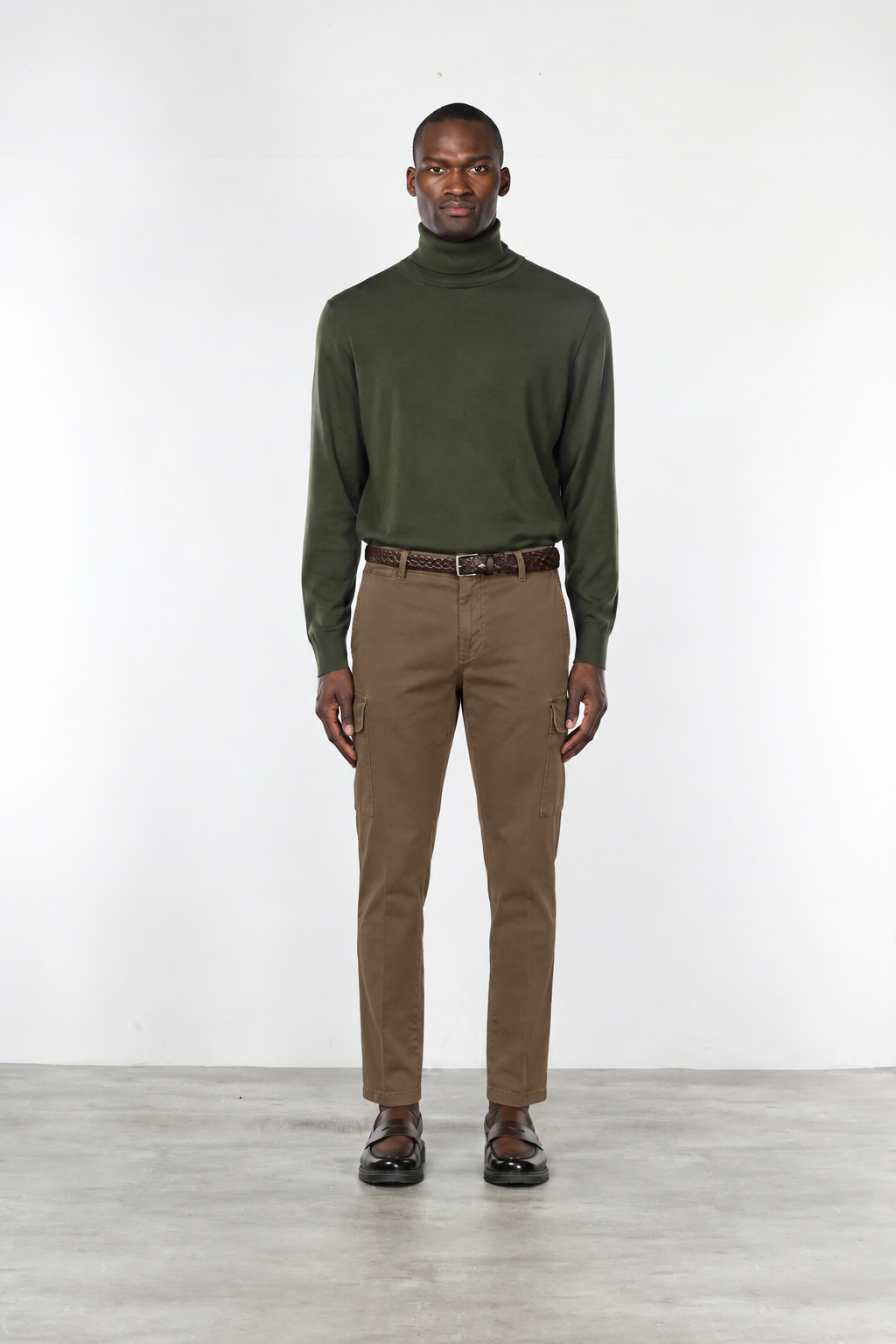 Chile pantalone cargo uomo in gabardina stretch extra slim fit ①