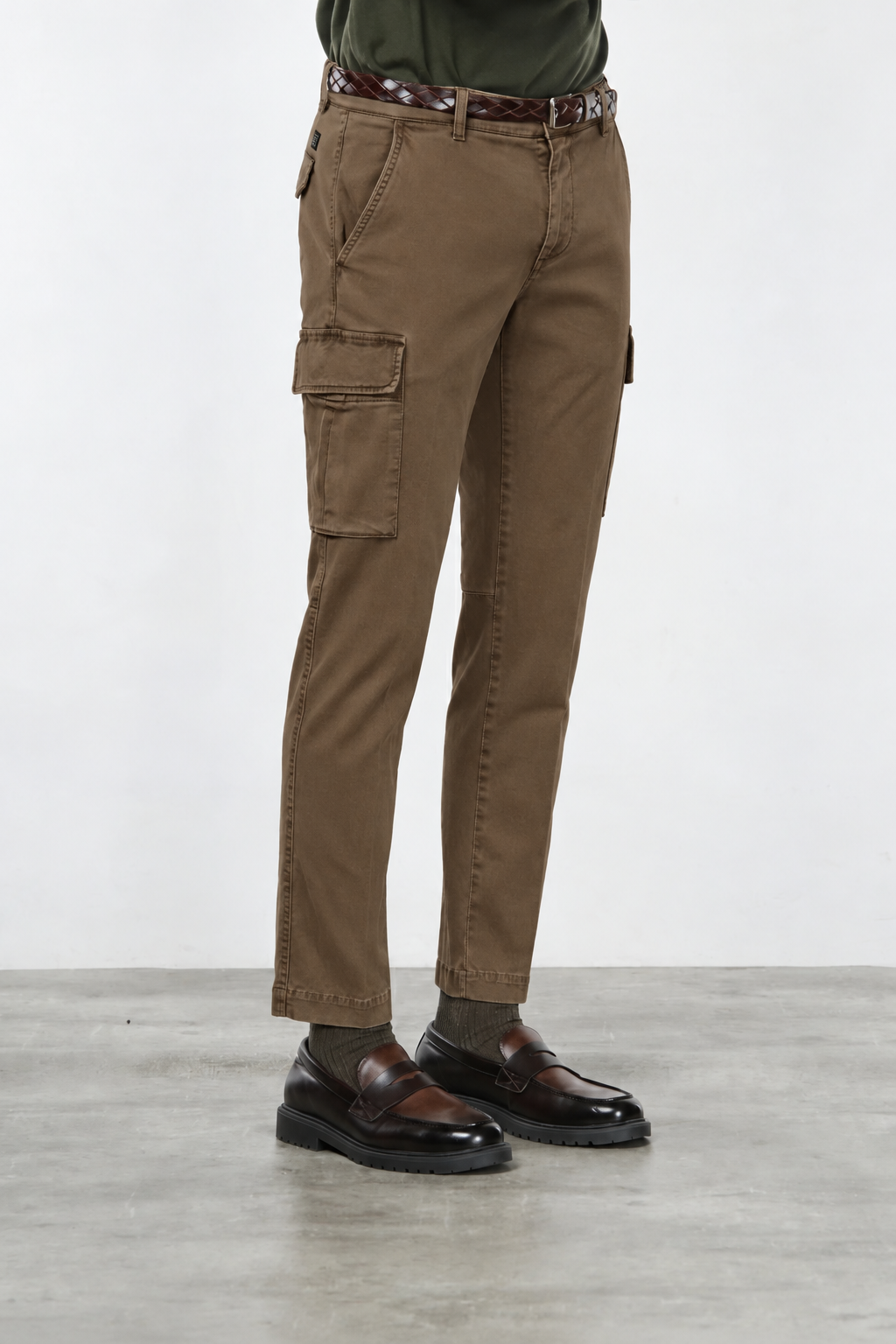Chile pantalone cargo uomo in gabardina stretch extra slim fit ①
