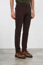 Chile pantalone cargo uomo in gabardina stretch extra slim fit ①
