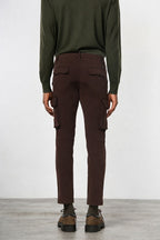 Chile pantalone cargo uomo in gabardina stretch extra slim fit ①