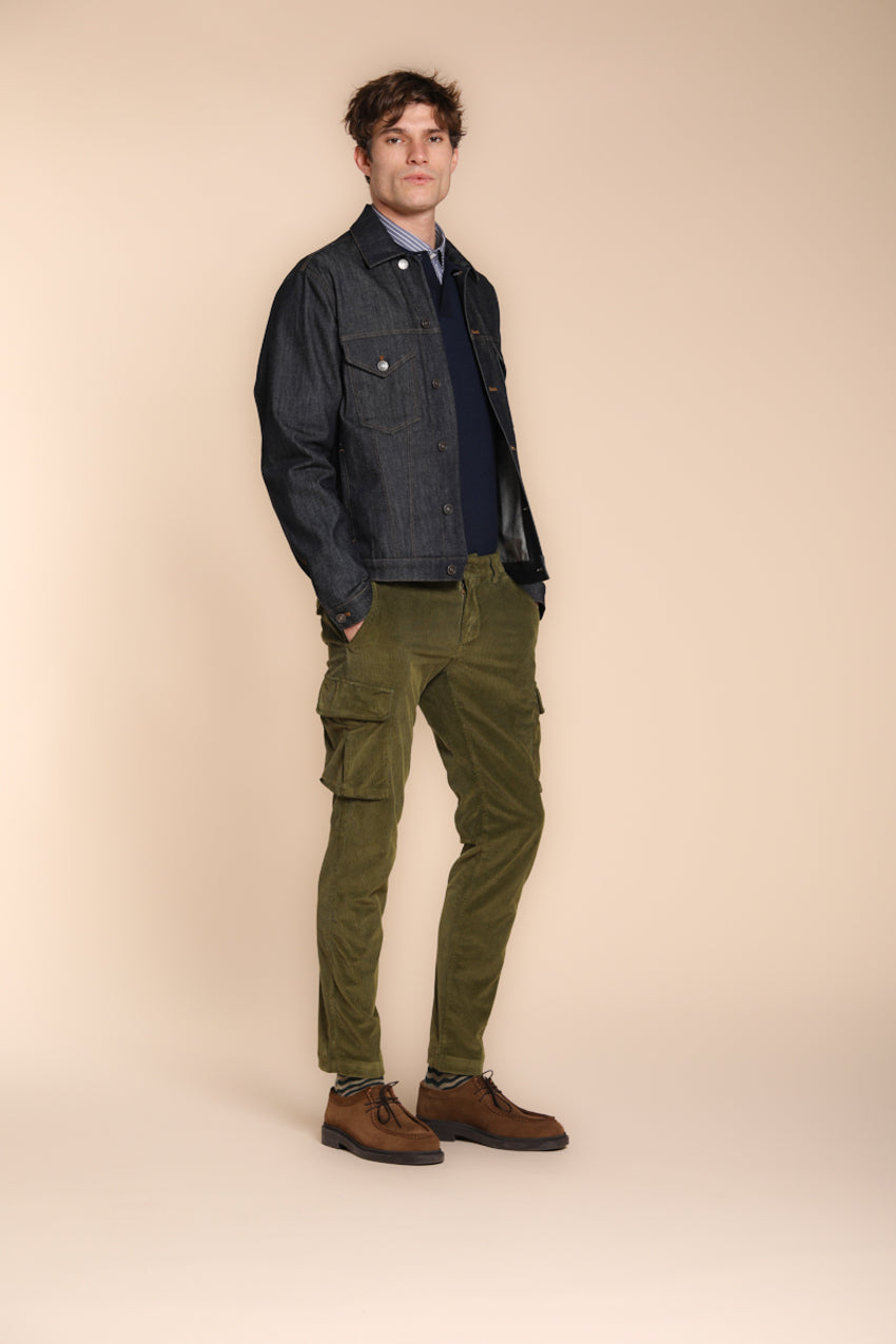 Chile men's cargo trousers in 500-wale velvet extra slim fit ①