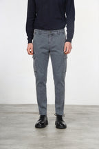 Chile pantalone cargo uomo in gabardina stretch extra slim fit ①