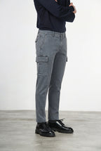 Chile pantalone cargo uomo in gabardina stretch extra slim fit ①