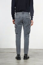 Chile pantalone cargo uomo in gabardina stretch extra slim fit ①