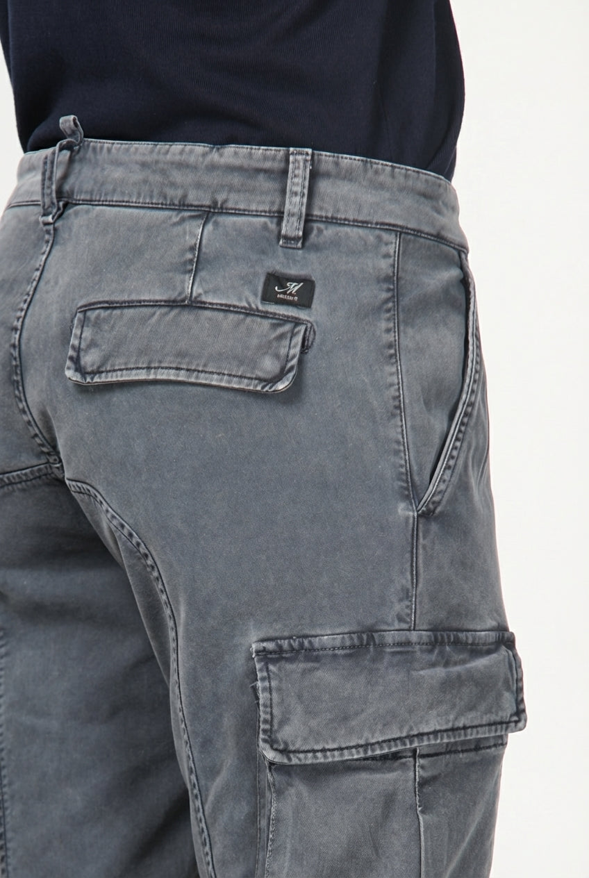 Chile pantalone cargo uomo in gabardina stretch extra slim fit ①