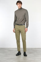 Chile pantalone cargo uomo in gabardina stretch extra slim fit ①