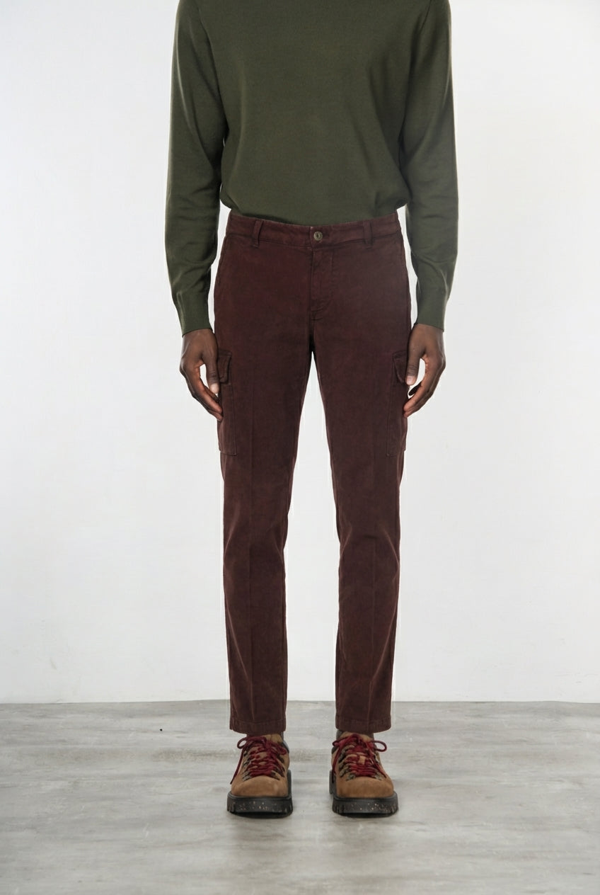 Chile pantalone cargo uomo in gabardina stretch extra slim fit ①