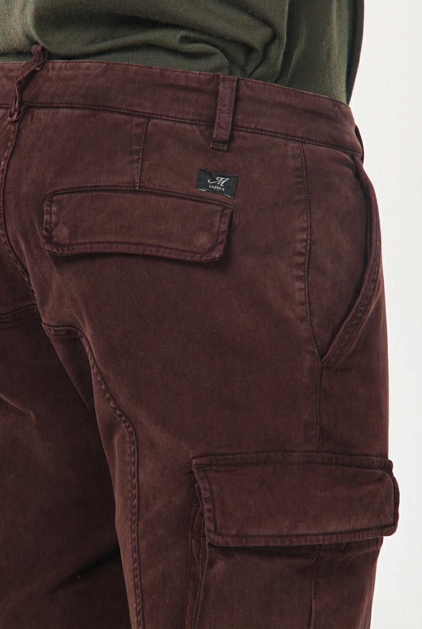 Chile pantalone cargo uomo in gabardina stretch extra slim fit ①