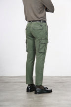 Chile pantalone cargo uomo in gabardina stretch extra slim fit ①